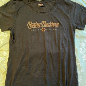 OBX Harley-Davidson Black Tee with Orange Logo